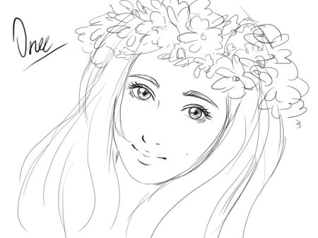 Раскраска Весна в платье