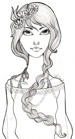 Раскраска портрет принцессы