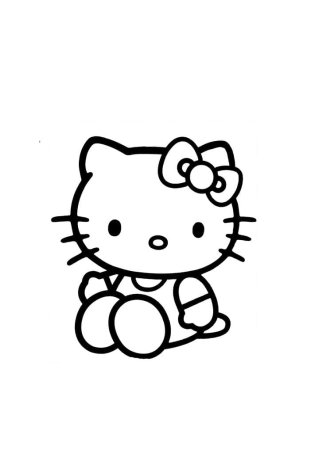 Хелло Китти раскраска маленькие