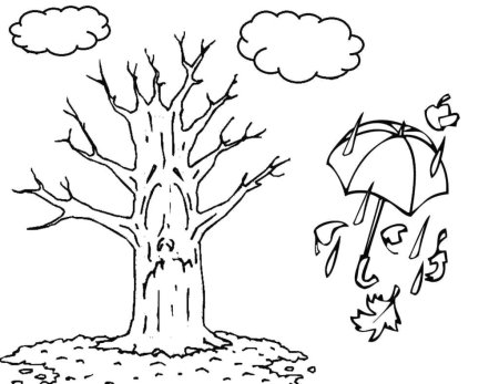 Рисунок осень раскраска