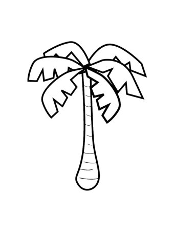 Раскраска остров с пальмой для детей