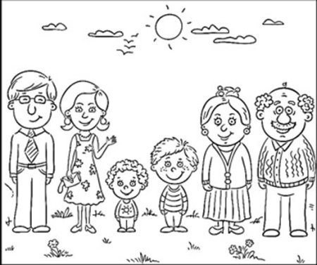 Рисунок семьи раскраска