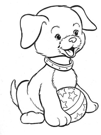 Собака раскраска для детей