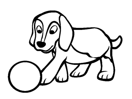 Раскраска собачки для детей в детском саду