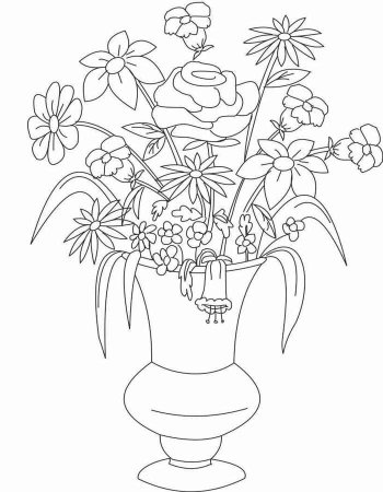 Цветы в вазе раскраска для детей