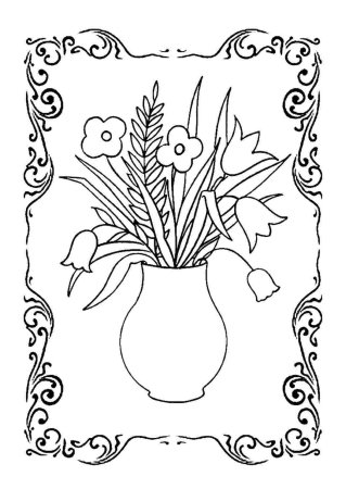 Раскраска букет цветов