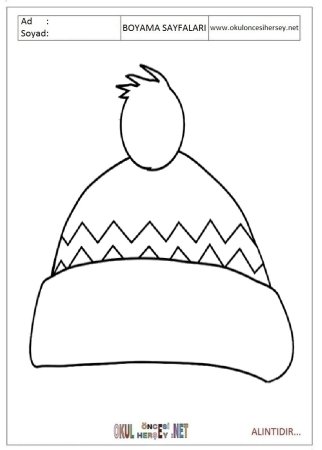 Раскраска шапочка для детей