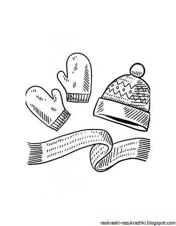 Зимняя шапка раскраска для детей