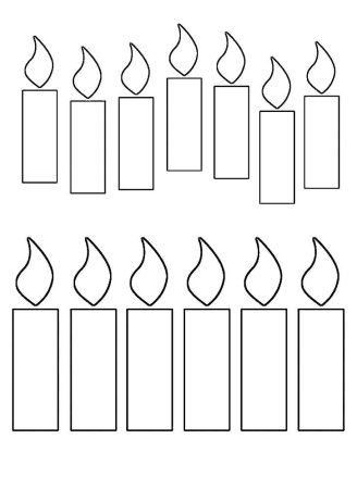 Раскраска свечка для детей