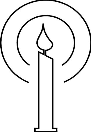 Раскраска свечка Новогодняя