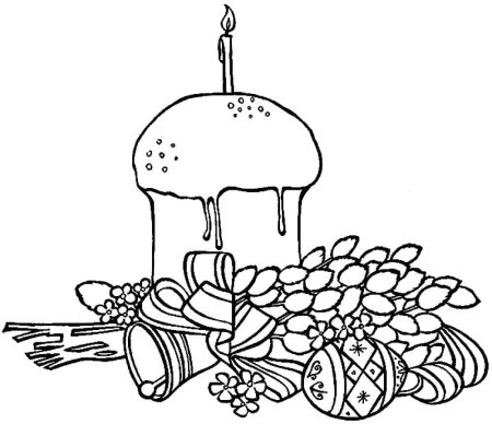 Раскраска Пасхальный кулич