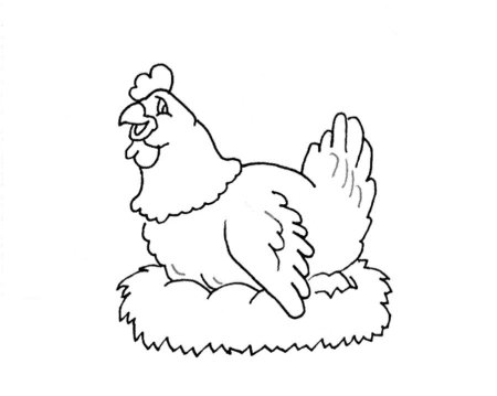 Курица раскраска