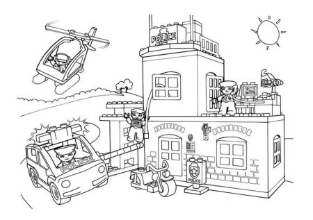 Раскраска полицейский участок
