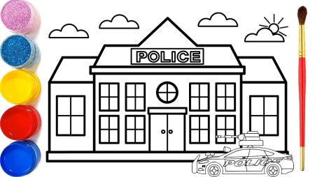Полицейский участок раскраска для детей