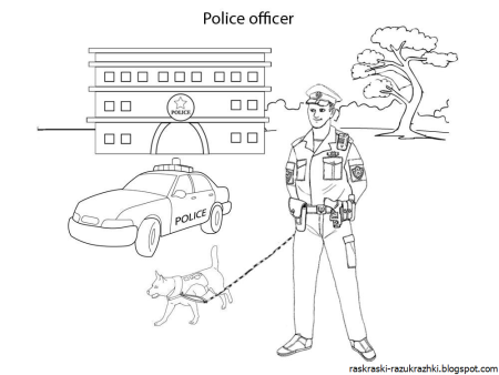 Раскраска полицейский участок