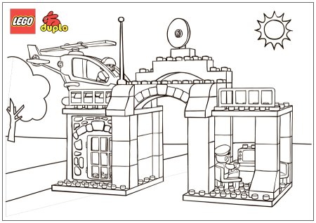 Лего полицейский разукрашка