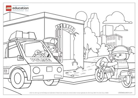 Лего полицейский раскраска
