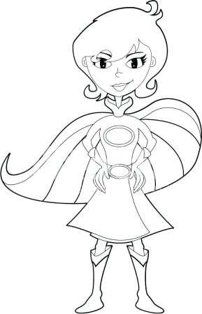 Девочка Супермен раскраска