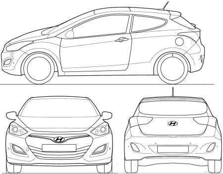 Раскраска машина сбоку Ford Fiesta