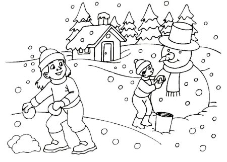 Раскраски на тему зима