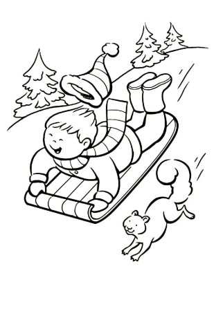 Зимний домик раскраска для детей