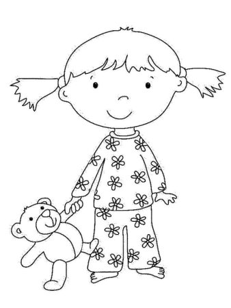 Девочка раскраска для детей