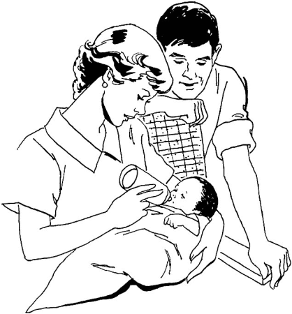 Разукрашки дети с книжкой и с родителями