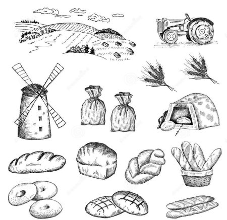 Раскраска хлебобулочные изделия для детей