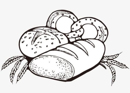 Раскраска хлебобулочные изделия