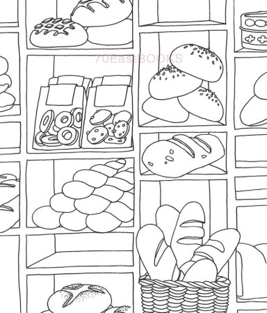 Раскраска хлебобулочные изделия