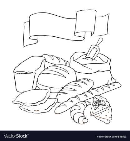 Хлеб раскраска для детей