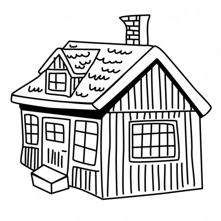 Дом раскраска для детей