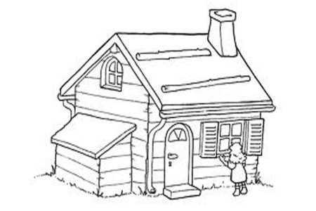 Деревянный дом раскраска