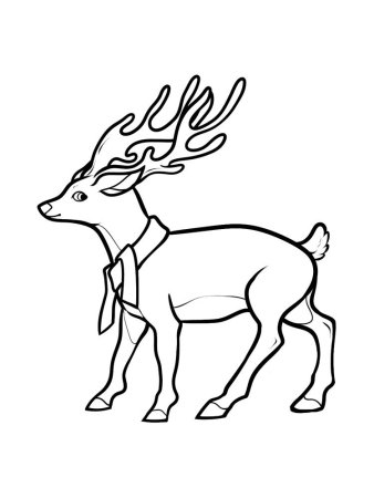 Олень раскраска для детей