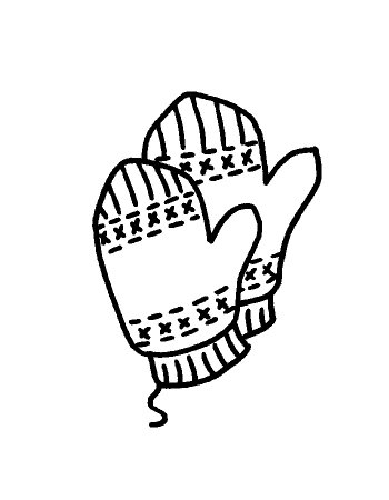 Варежки раскраска для детей