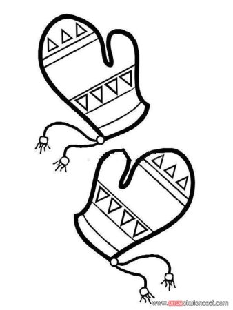 Варежки раскраска