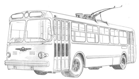 Троллейбус раскраска для детей