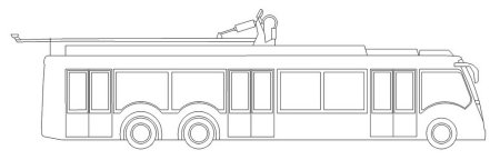 Троллейбус раскраска для детей