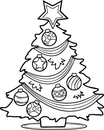 Новогодняя елочка черно белая