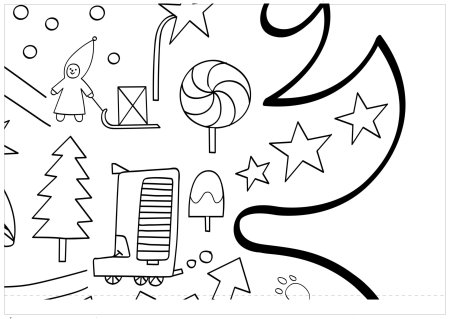 Елка раскраска большая