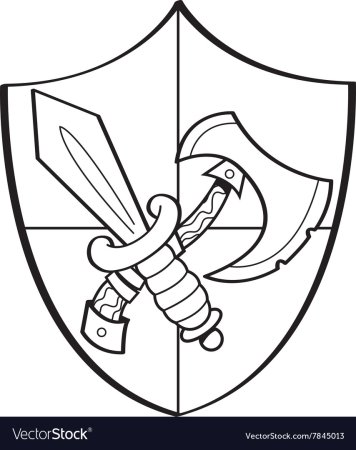 Рыцарский щит раскраска