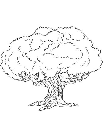 Дерево раскраска для детей