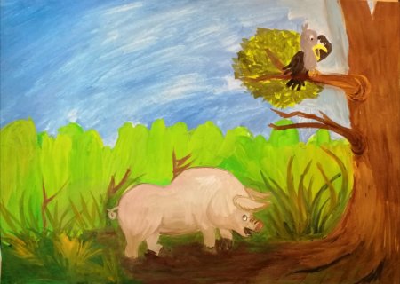 Иллюстрация к басне свинья под дубом раскраски