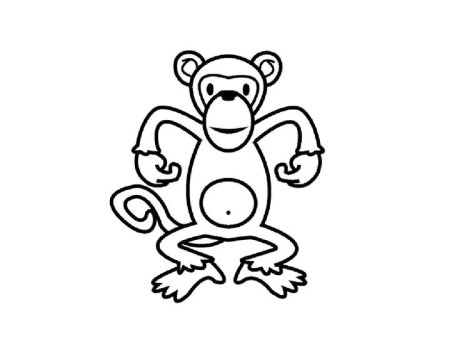 Обезьяна раскраска