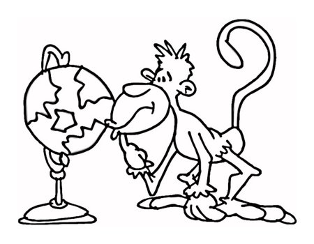 Зеркало и обезьяна раскраска