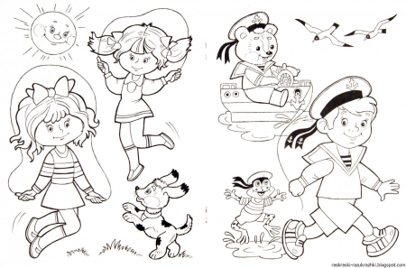 Девочка с зонтиком раскраска