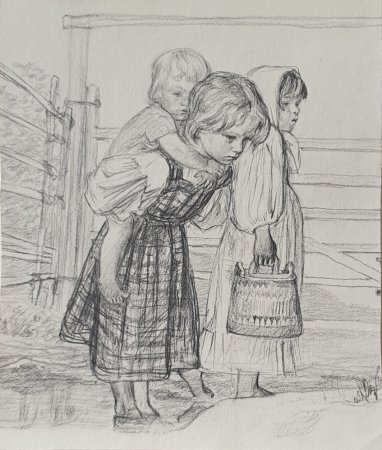 Иллюстрация к произведению Некрасова крестьянские дети