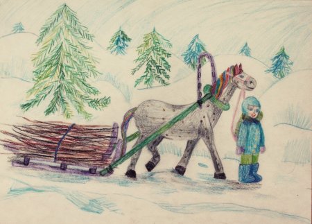 Иллюстрация к произведению Некрасова крестьянские дети