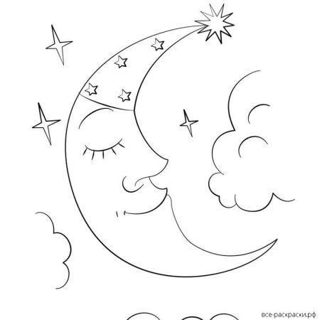 Луна раскраска для детей