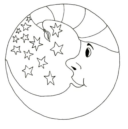 Луна раскраска